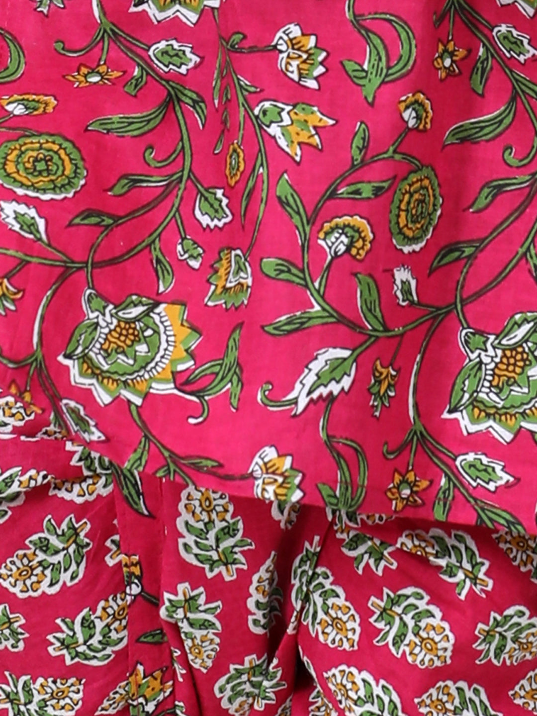 BownBee Sibling Pure Cotton Printed Kurta Sharara and Dhoti Kurta Set- Pink