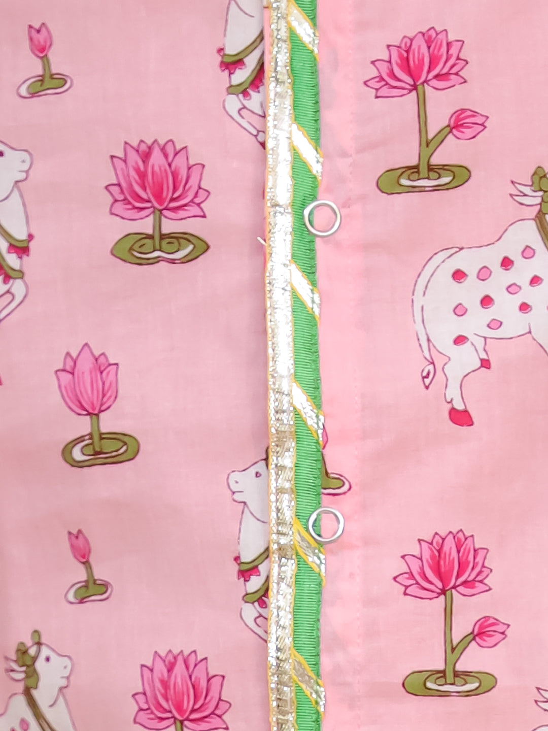 BownBee Pure Cotton Pichwai Printed Lehenga Choli & Dhoti Kurta Sibling Set - Pink