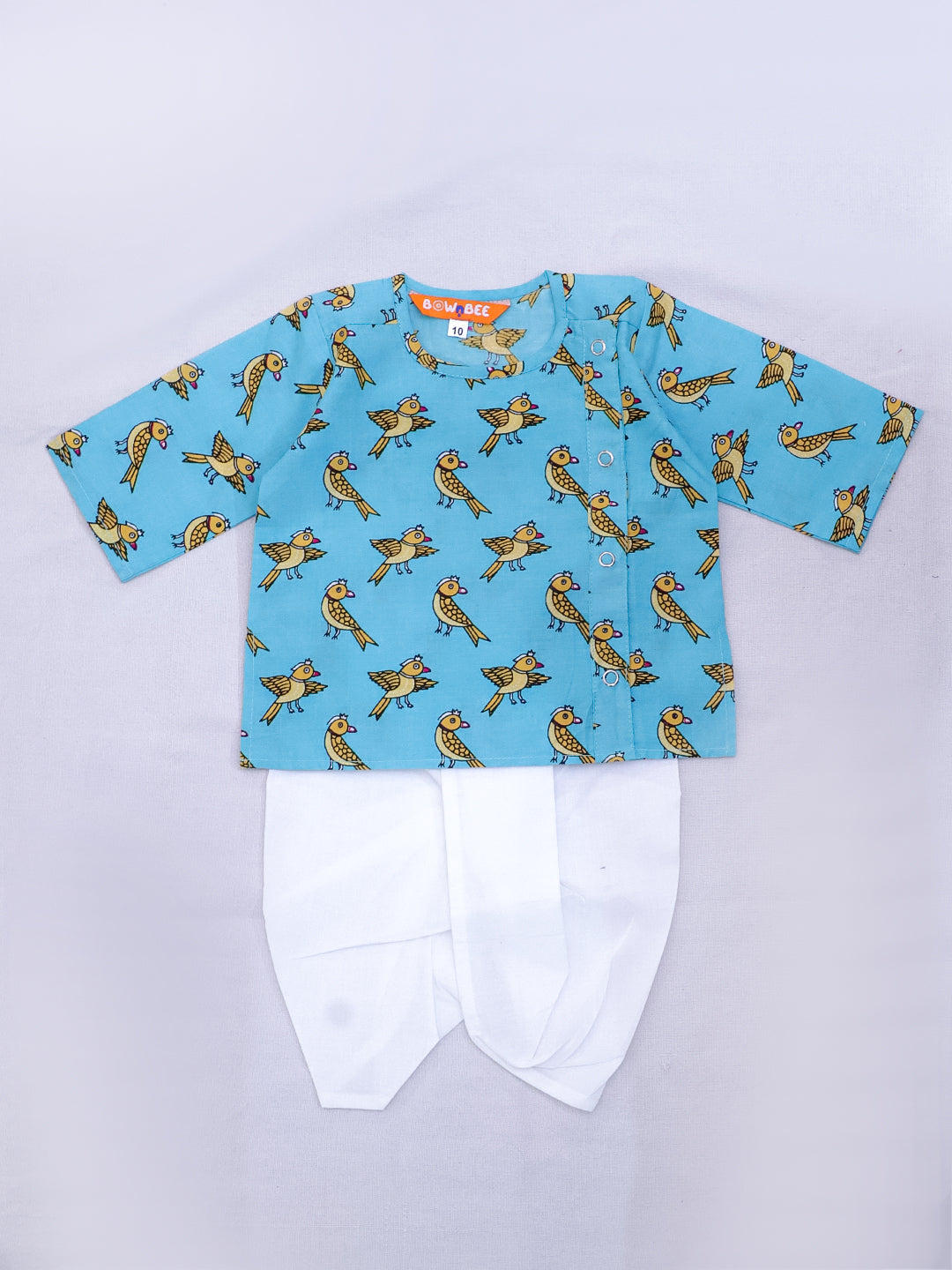 BownBee Full Sleeve Pure Cotton Kurta Dhoti For Baby Boy (Infants) - Red