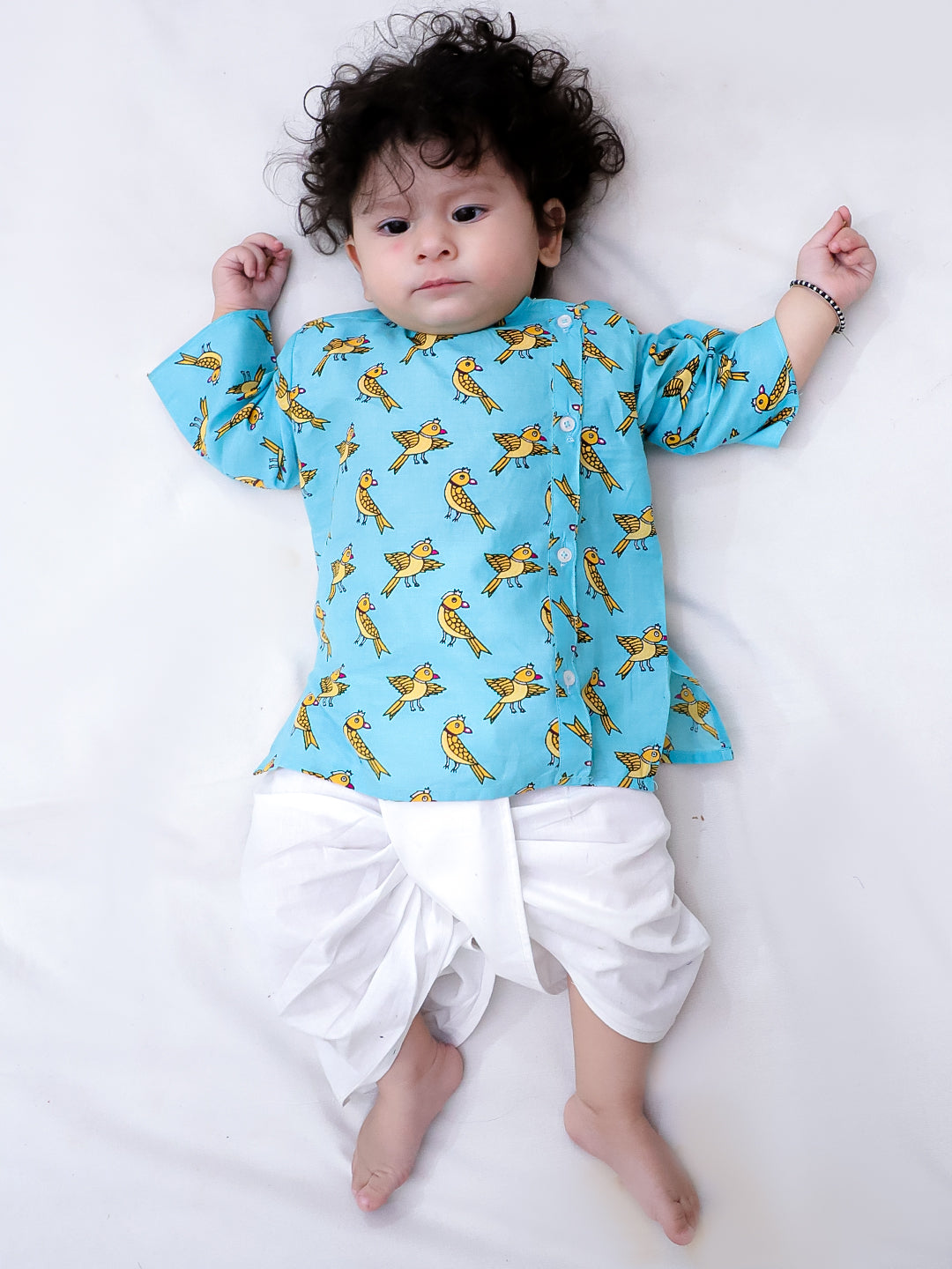 BownBee Full Sleeve Pure Cotton Kurta Dhoti For Baby Boy (Infants) - Red