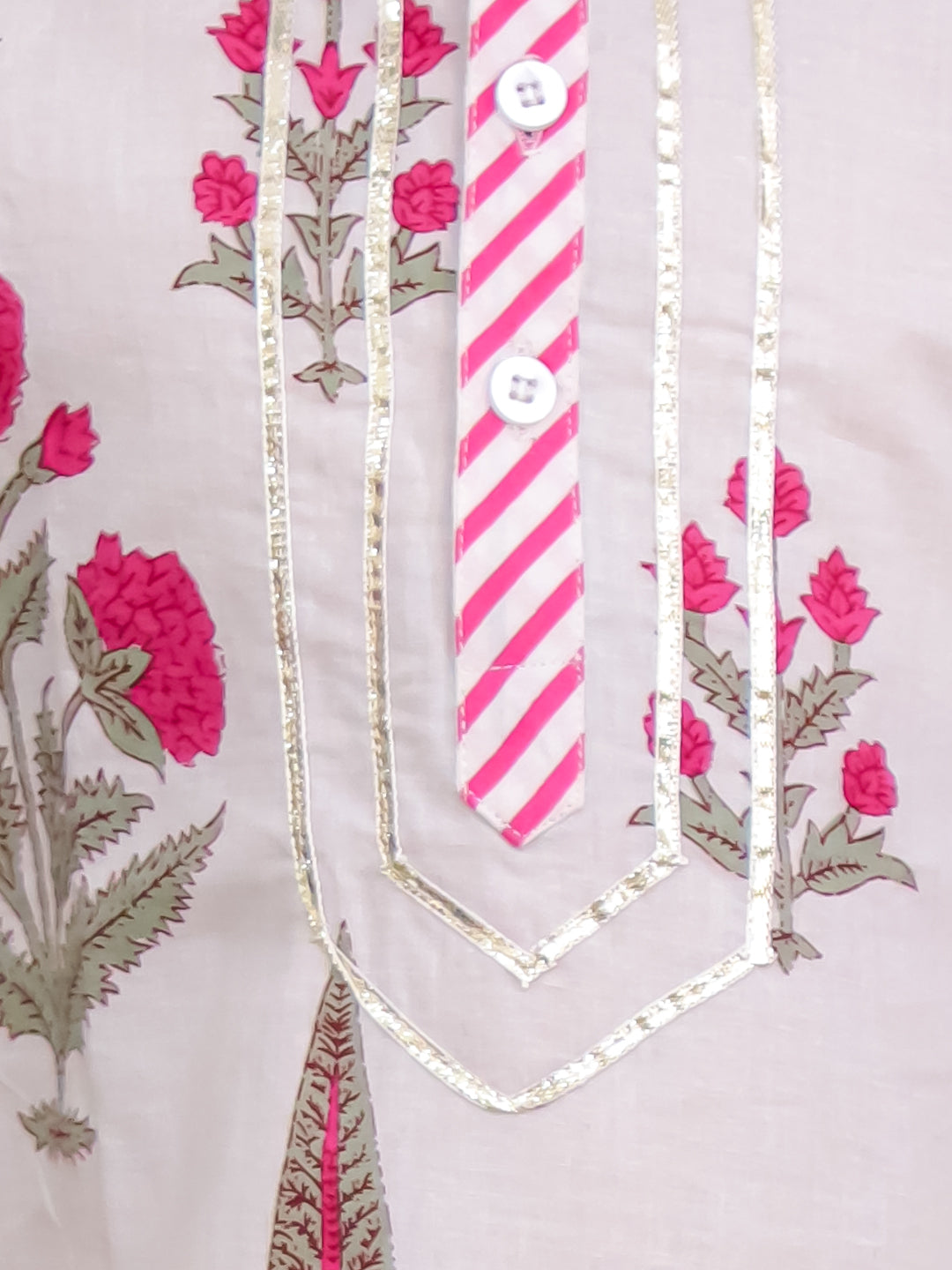 BownBee Pure Cotton Full Sleeves Kurta Pajama for Boys | Comfortable Ethnic Wear – Pink