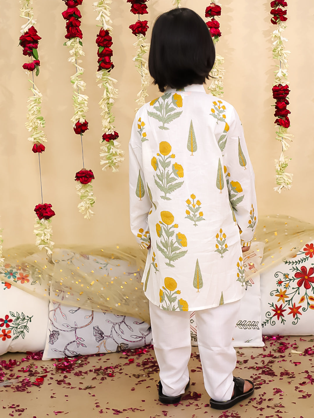 BownBee Pure Cotton Full Sleeves Kurta Pajama for Boys | Comfortable Ethnic Wear – Pink