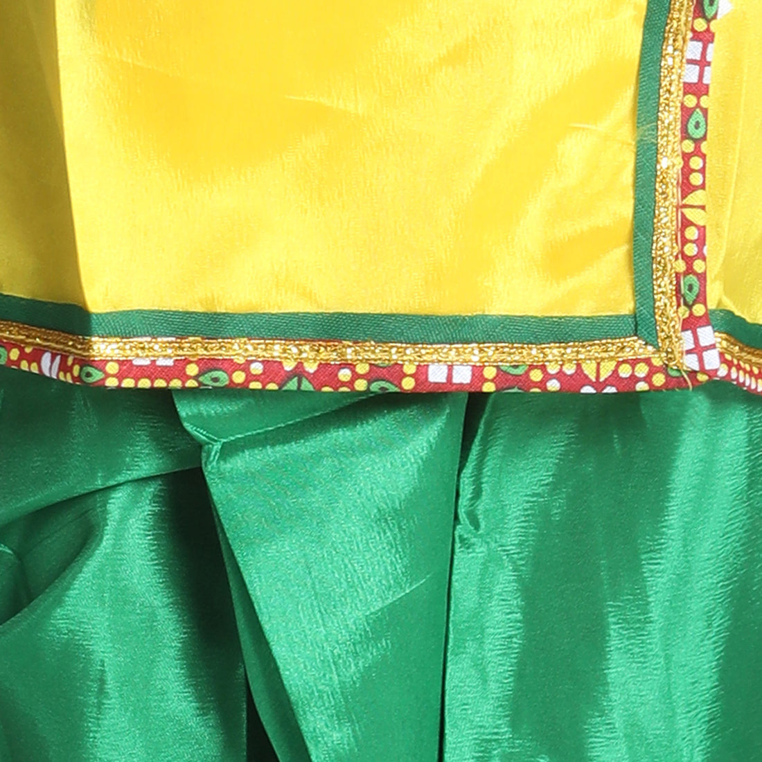 BownBee Full Sleeves Kanhaiya Suit With Basuri & Mukut With Band - Yellow