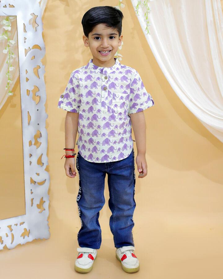 BownBee Pure Cotton Half Sleeve Printed Shirt for Boys