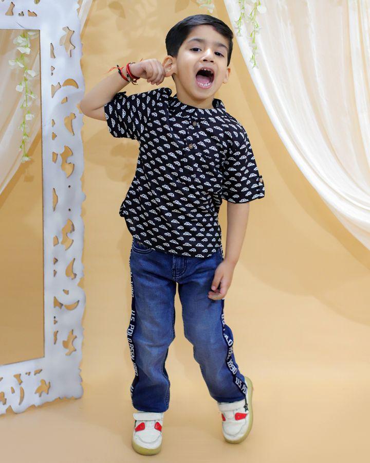 BownBee Pure Cotton Half Sleeve Printed Shirt for Boys