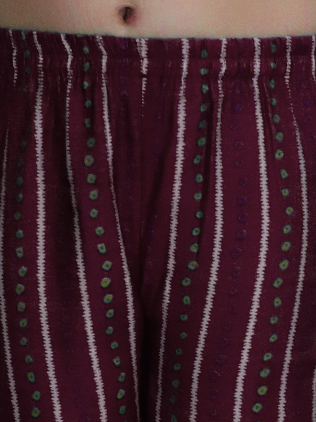 BownBee Girls  Printed Halter Neck Kurti with Harem Pants & Dupatta- Purple