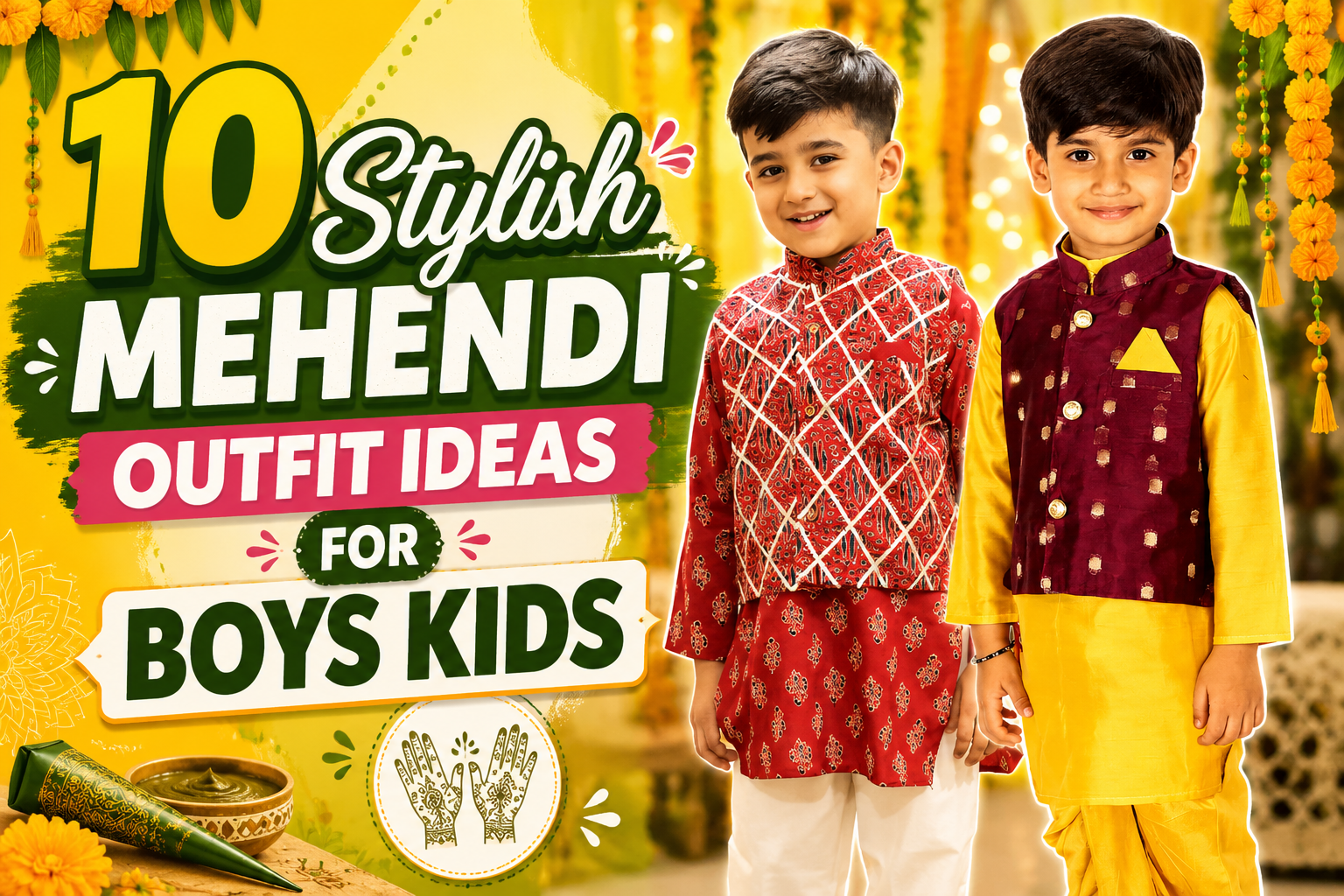 10 Stylish Mehendi Outfit Ideas for Boys Kids