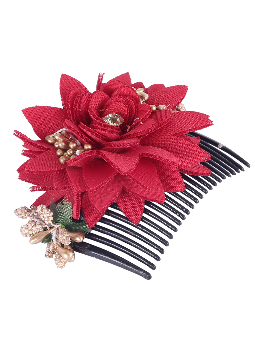 BownBee Flower Hair Accessory- Red