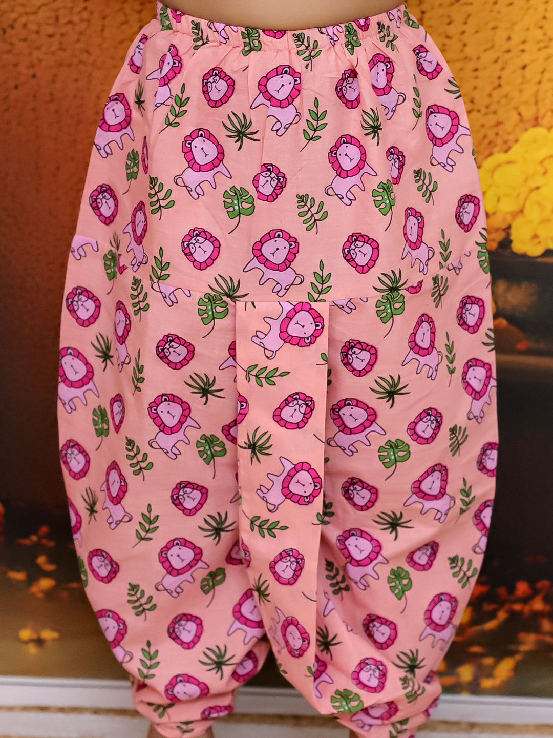 BownBee Pure Cotton Embroidery Kurta with Printed Dhoti for Boys- Pink