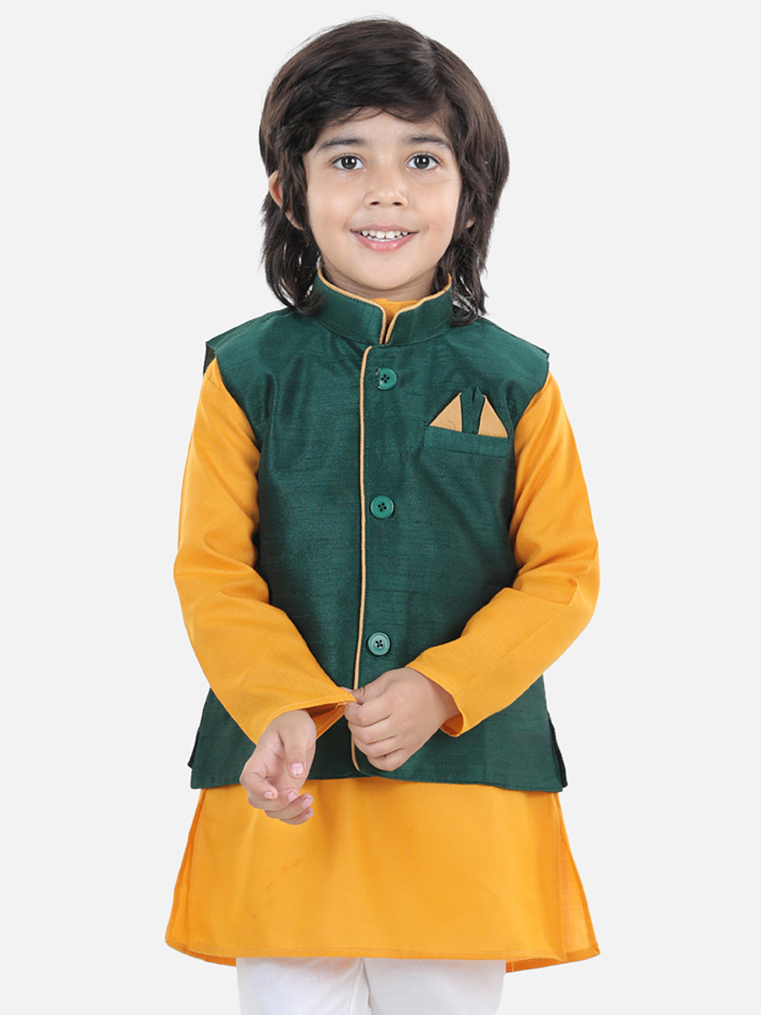 BownBee Party Waistcoat Jacket for Boys- Green