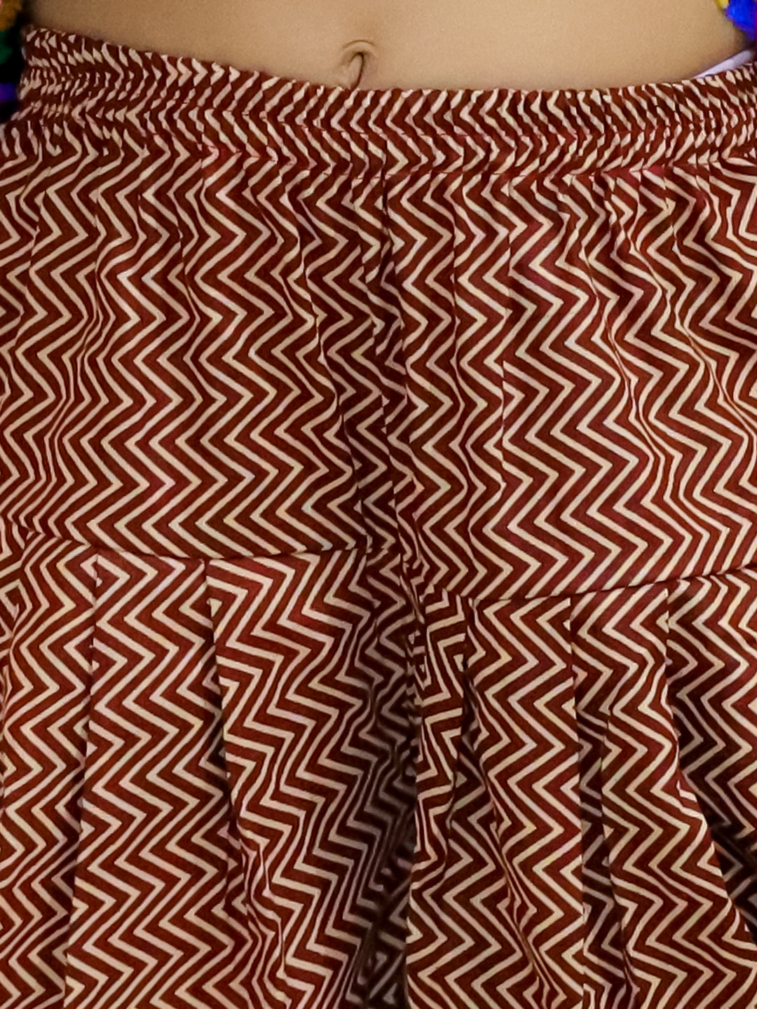 BownBee  Embroidered Printed Cotton Top with Cotton Dhoti for Girls- Maroon
