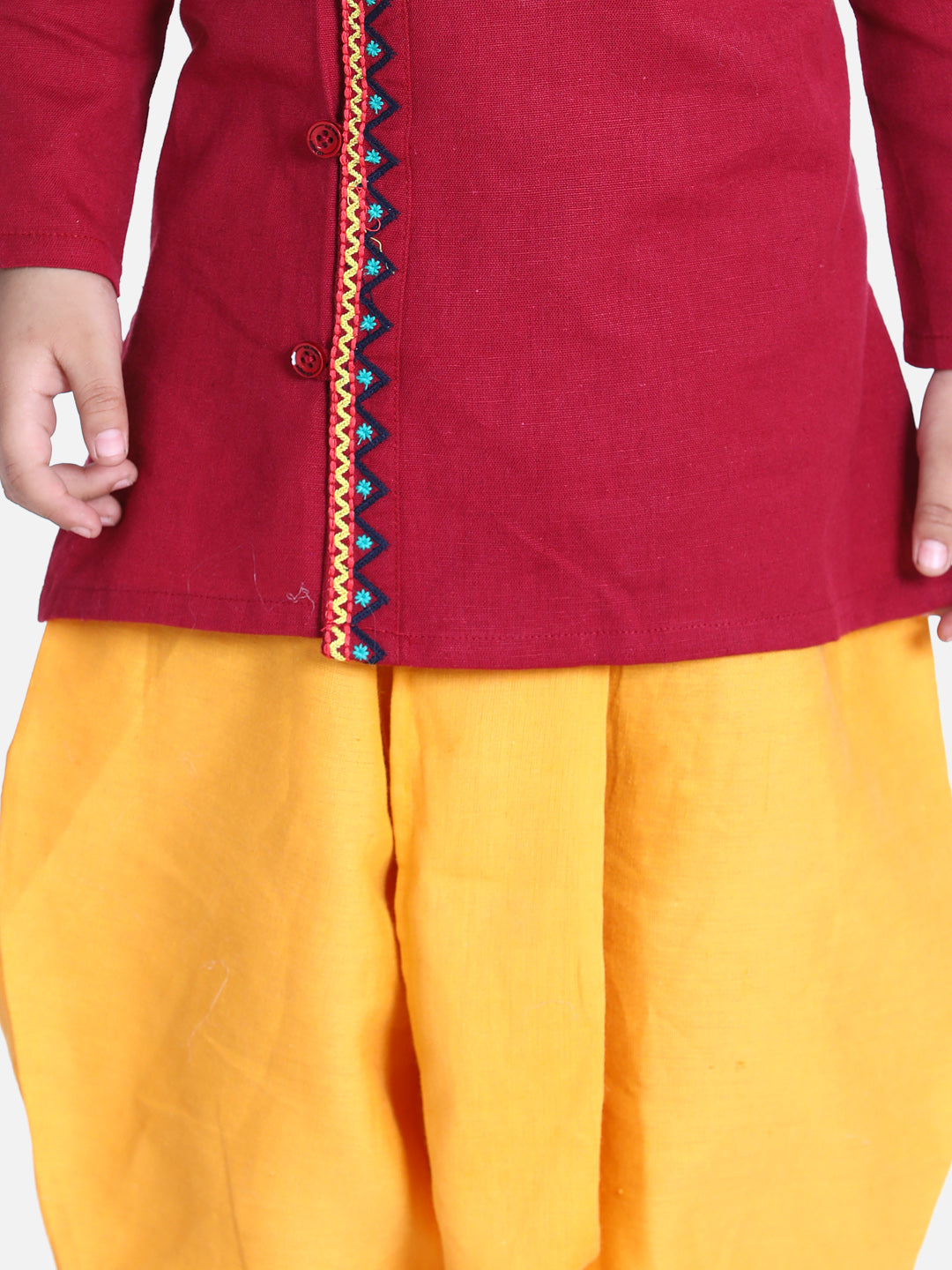 BownBee Full Sleeves Front Open Embroidered Kurta With Dhoti Sets