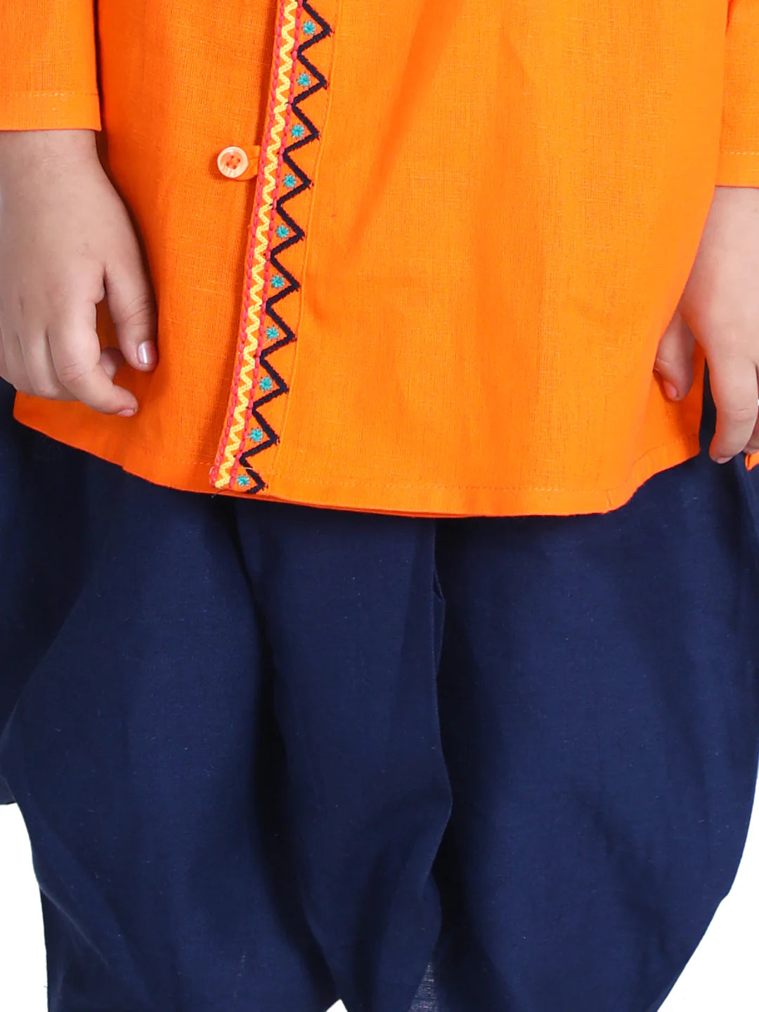 BownBee Full Sleeves Front Open Embroidered Kurta With Dhoti Sets