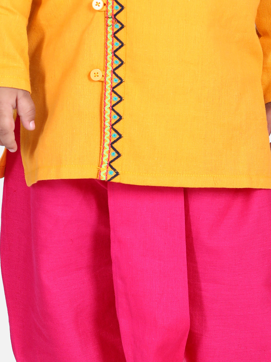 BownBee Full Sleeves Front Open Embroidered Kurta With Dhoti Sets