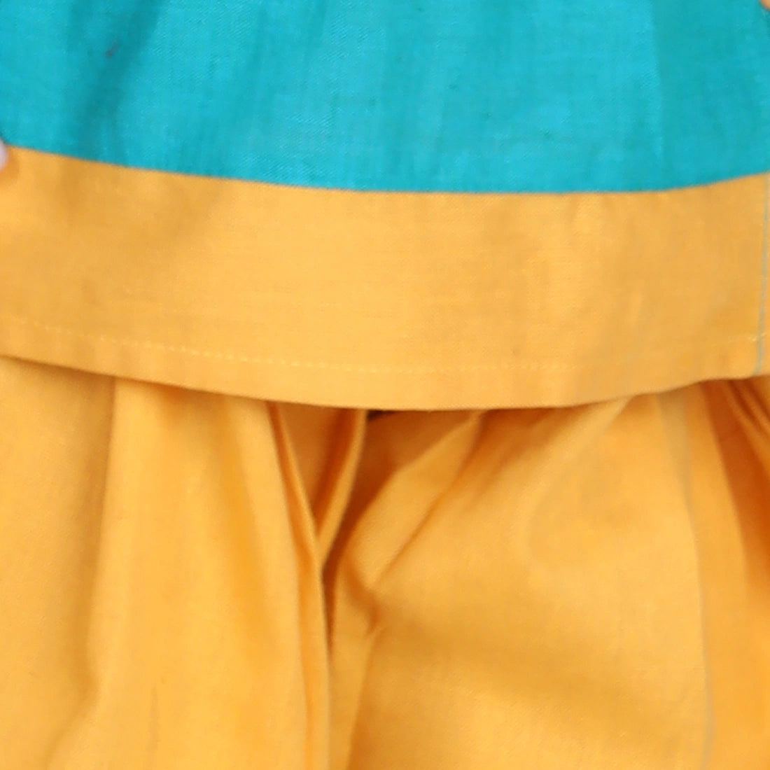 BownBee Full Sleeves Peacock Patch Embroidered Top & Dhoti