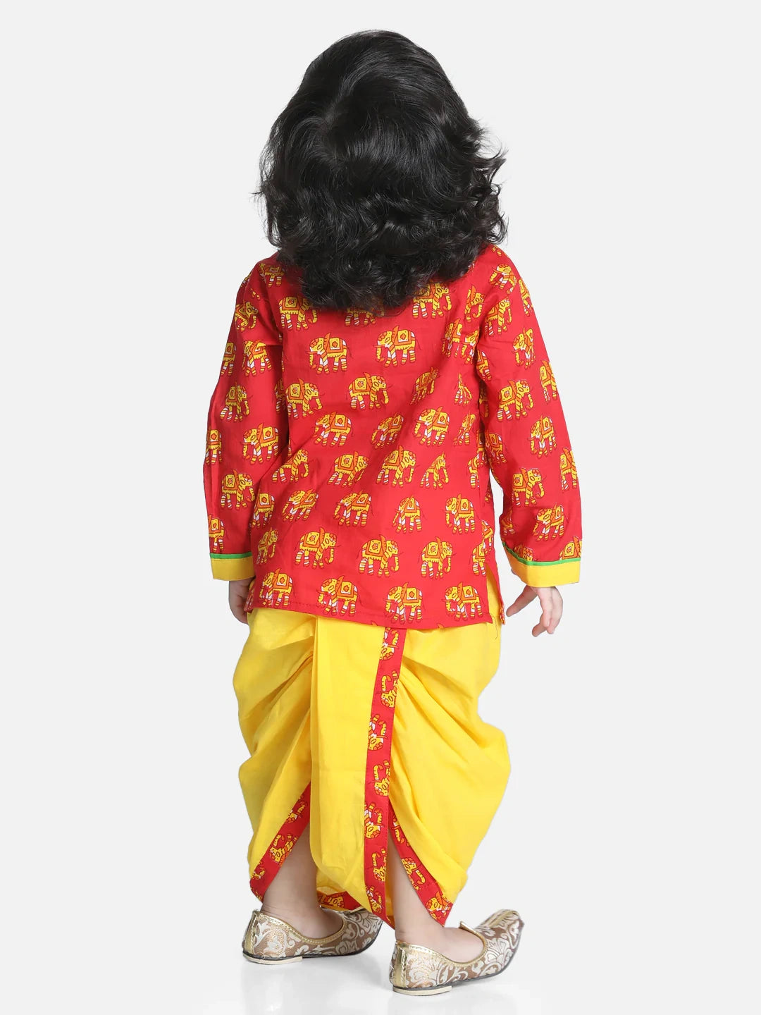 BownBee Boys Hathi Print Infant Cotton Dhoti kurta Sets