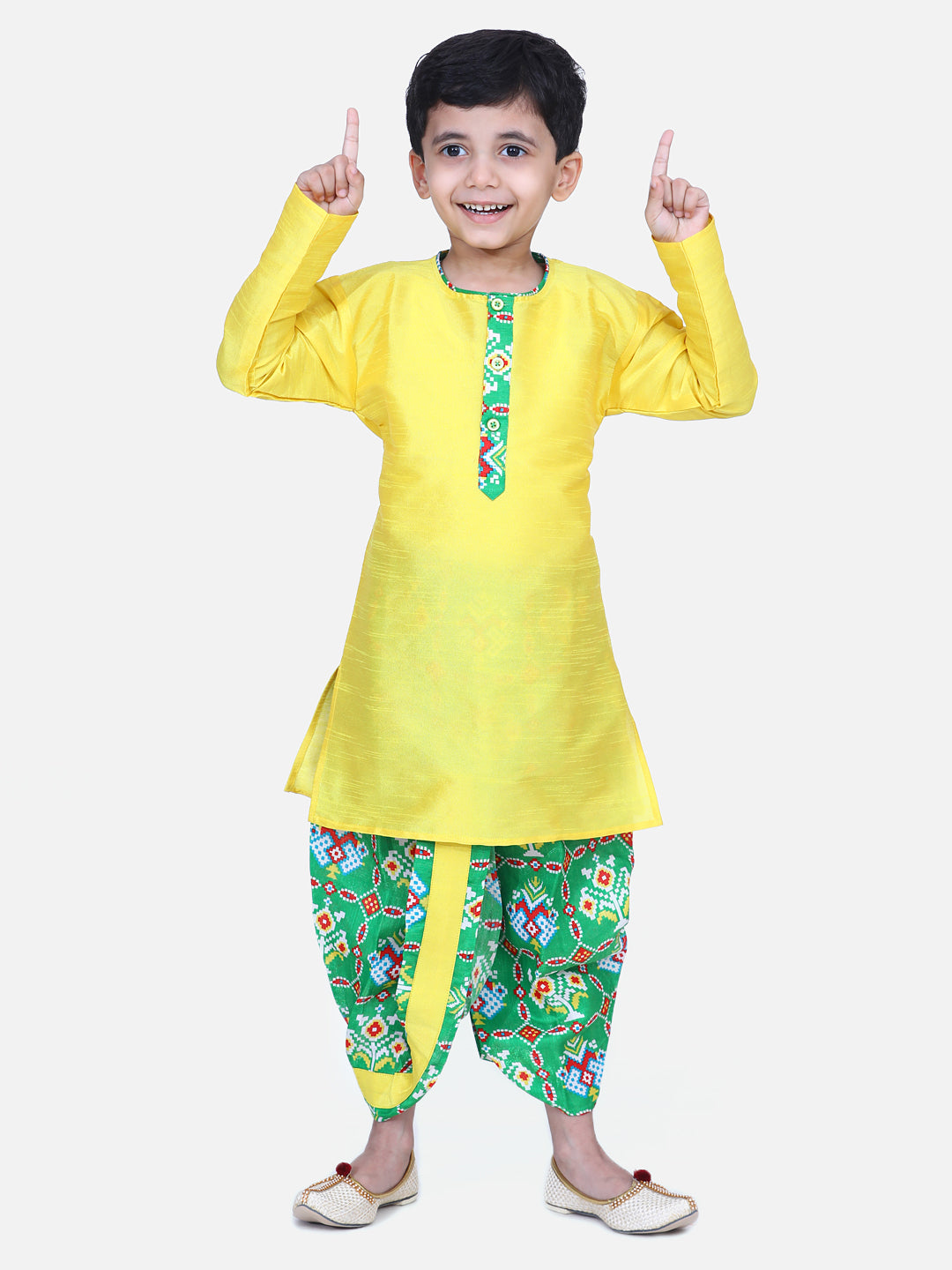 BownBee Boys Patan Patola Full Sleeve Dhoti Kurta-Super Sale