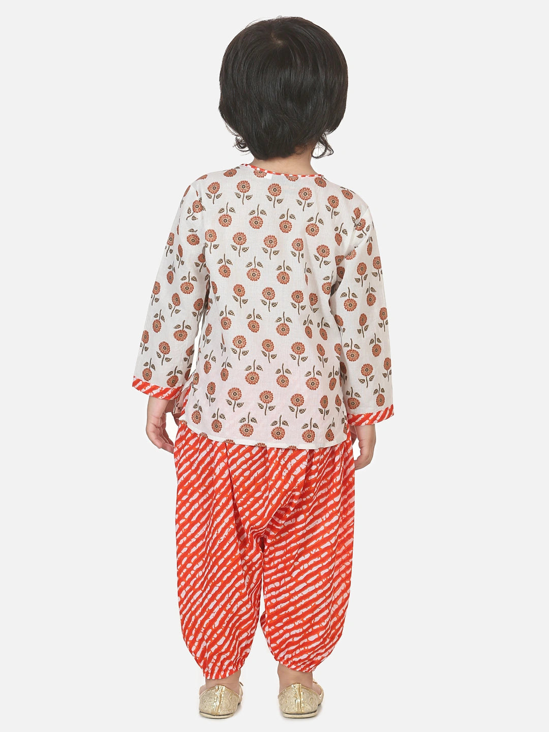 BownBee Full Sleeves Floral Block Print Kurta With Harem Pants