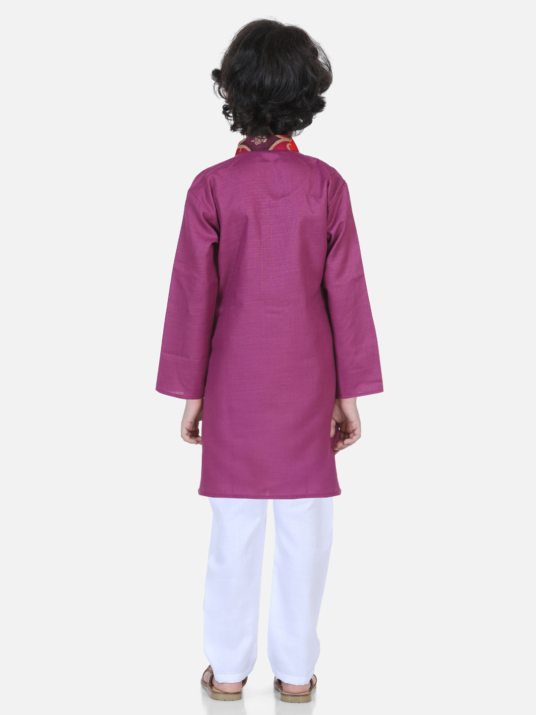 BownBee Attached Jacket Kurta Pyjama for Boys- Purple