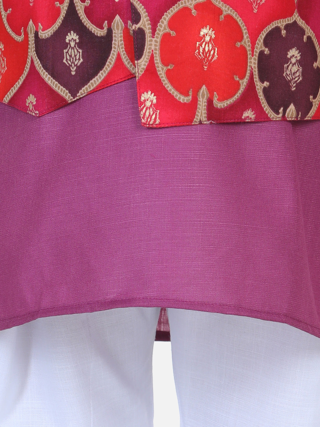 BownBee Attached Jacket Kurta Pyjama for Boys- Purple