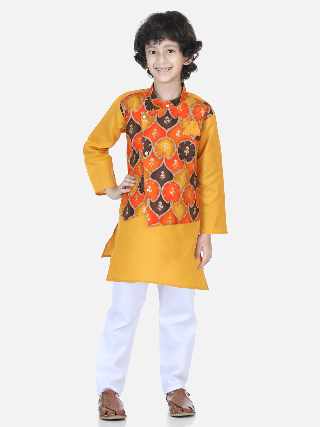 BownBee Full Sleeves Kurta With Attached Jacket & Pajama -Super Sale