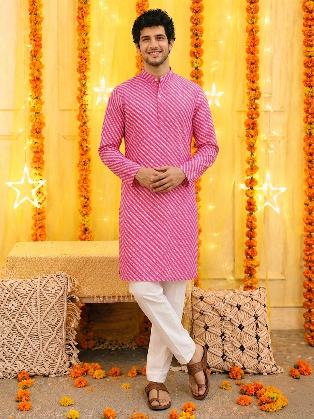 BownBee Pure Cotton Full Sleeves Kurta & Pajama For Men