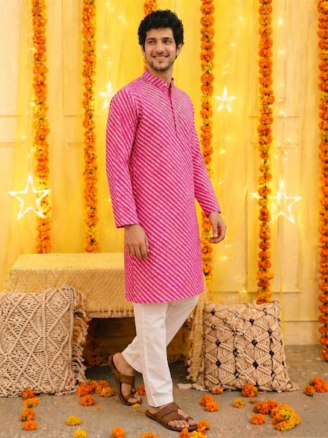 BownBee Pure Cotton Full Sleeves Kurta & Pajama For Men