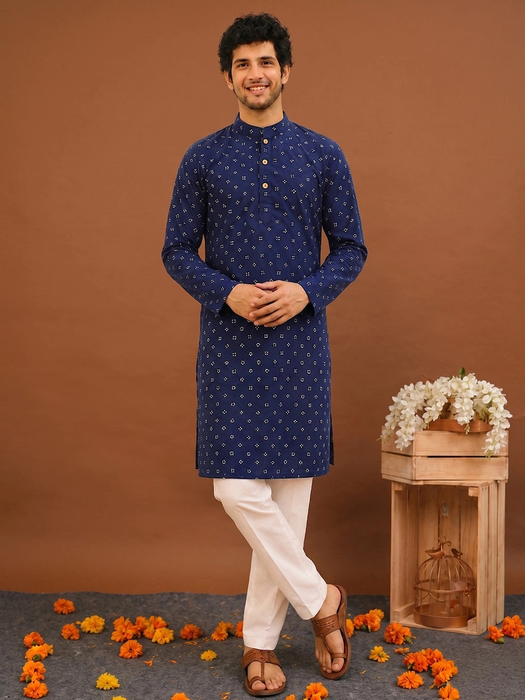 BownBee Pure Cotton Full Sleeves Kurta & Pajama For Men