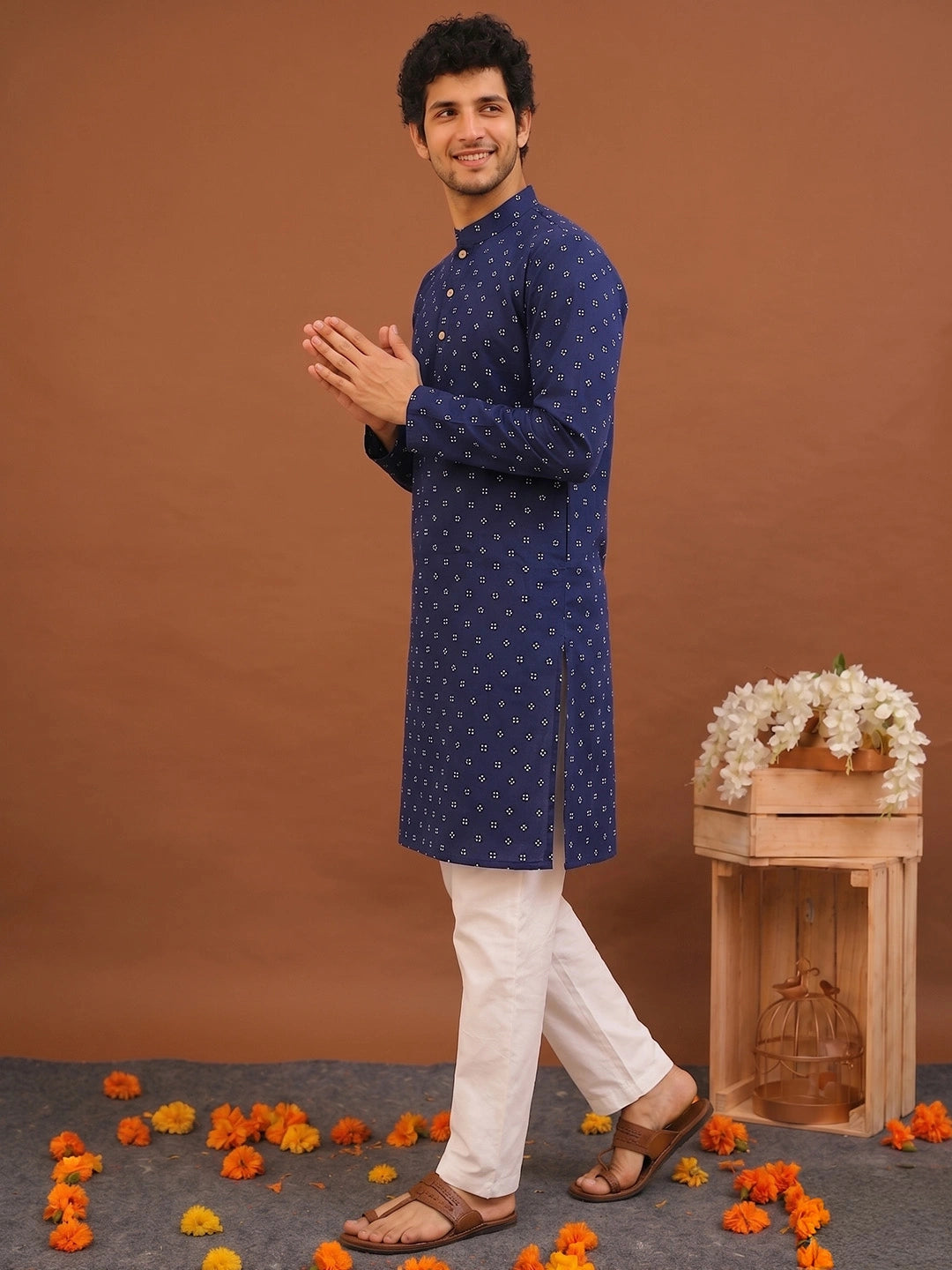 BownBee Pure Cotton Full Sleeves Kurta & Pajama For Men