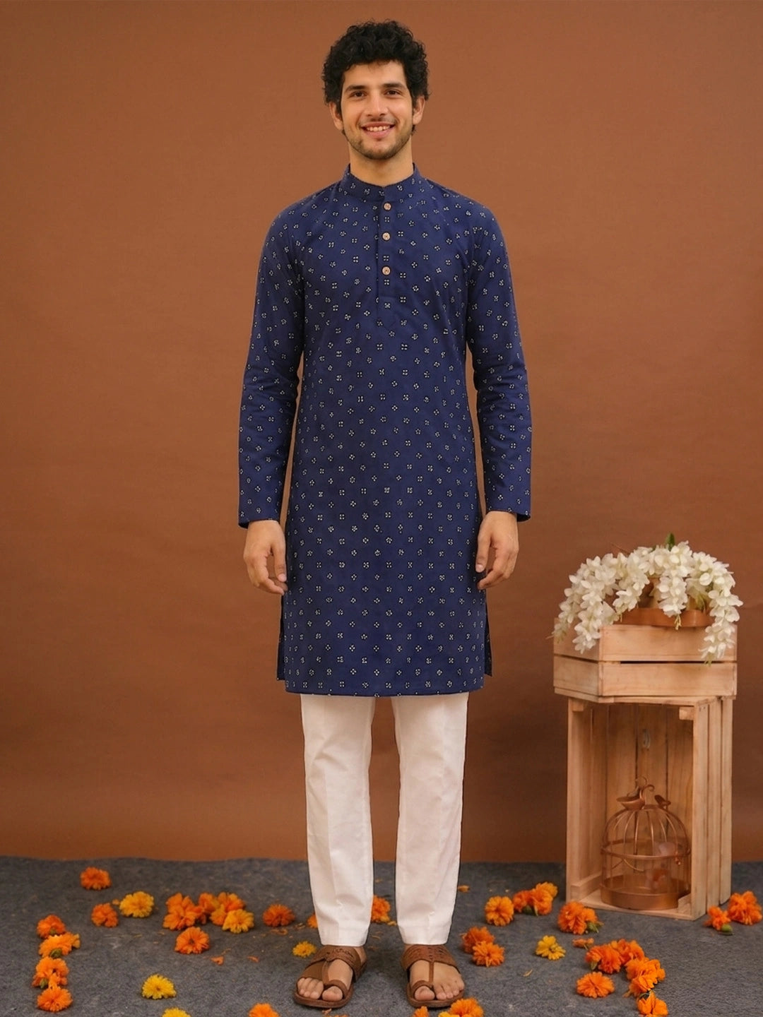 BownBee Pure Cotton Full Sleeves Kurta & Pajama For Men