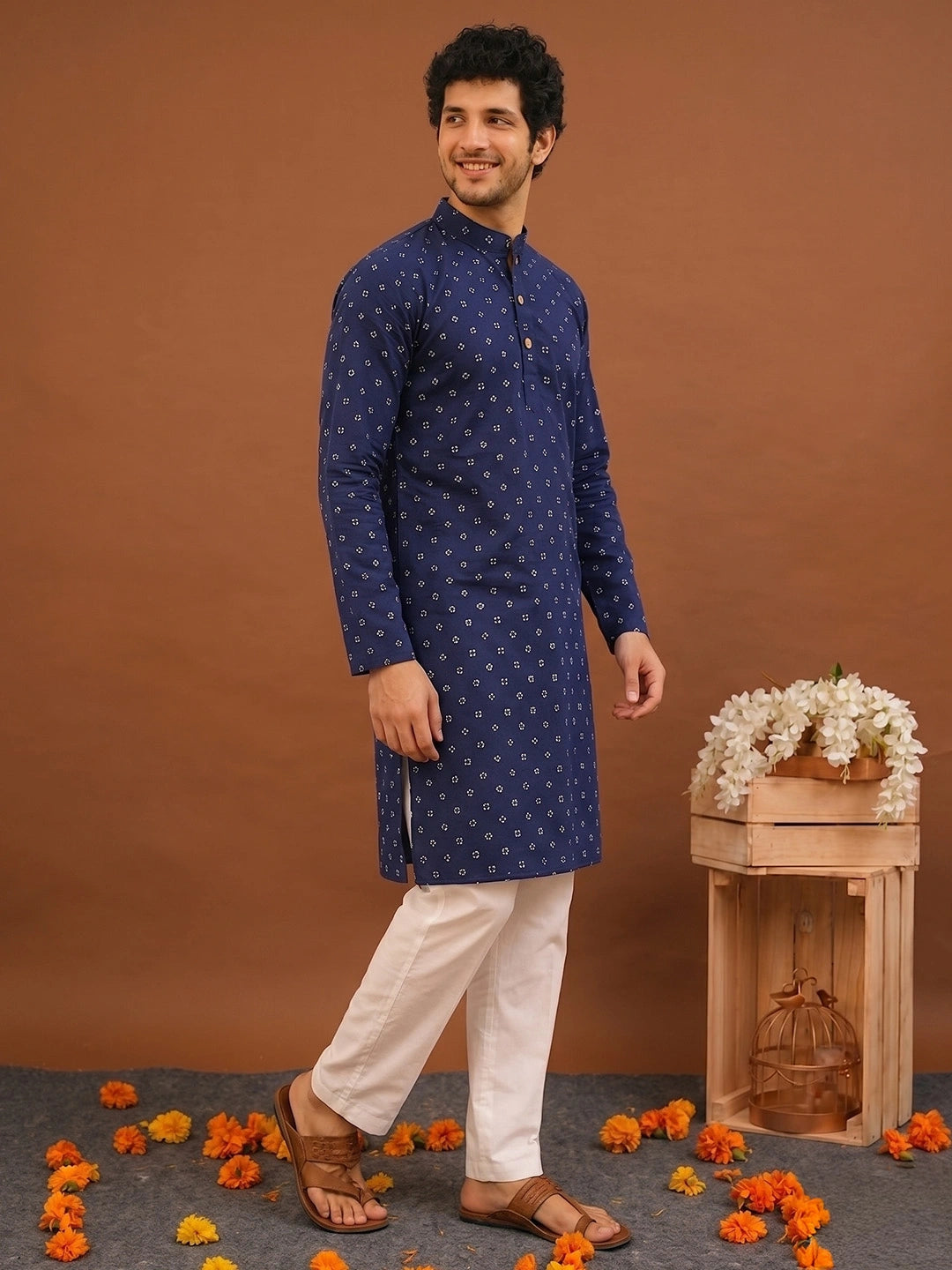 BownBee Pure Cotton Full Sleeves Kurta & Pajama For Men