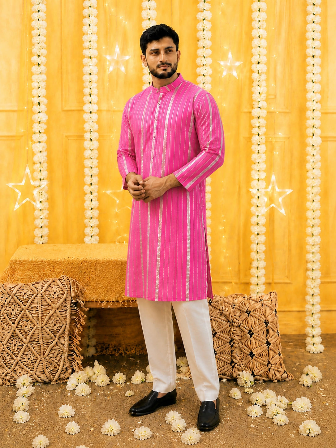BownBee Pure Cotton Full Sleeves Kurta & Pajama For Men