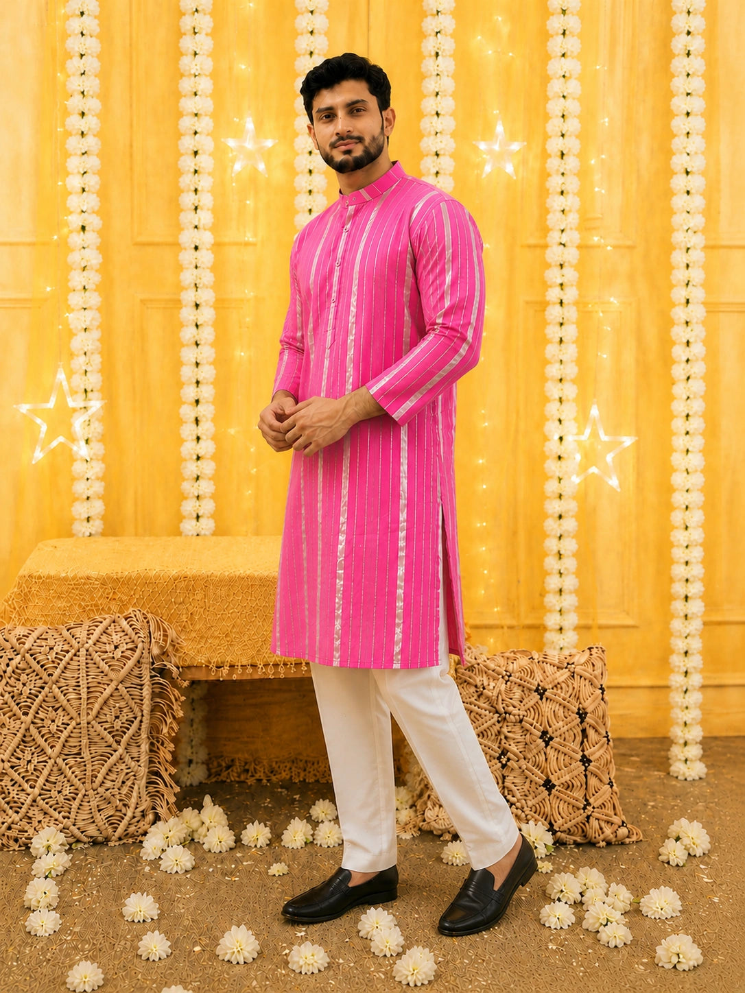 BownBee Pure Cotton Full Sleeves Kurta & Pajama For Men