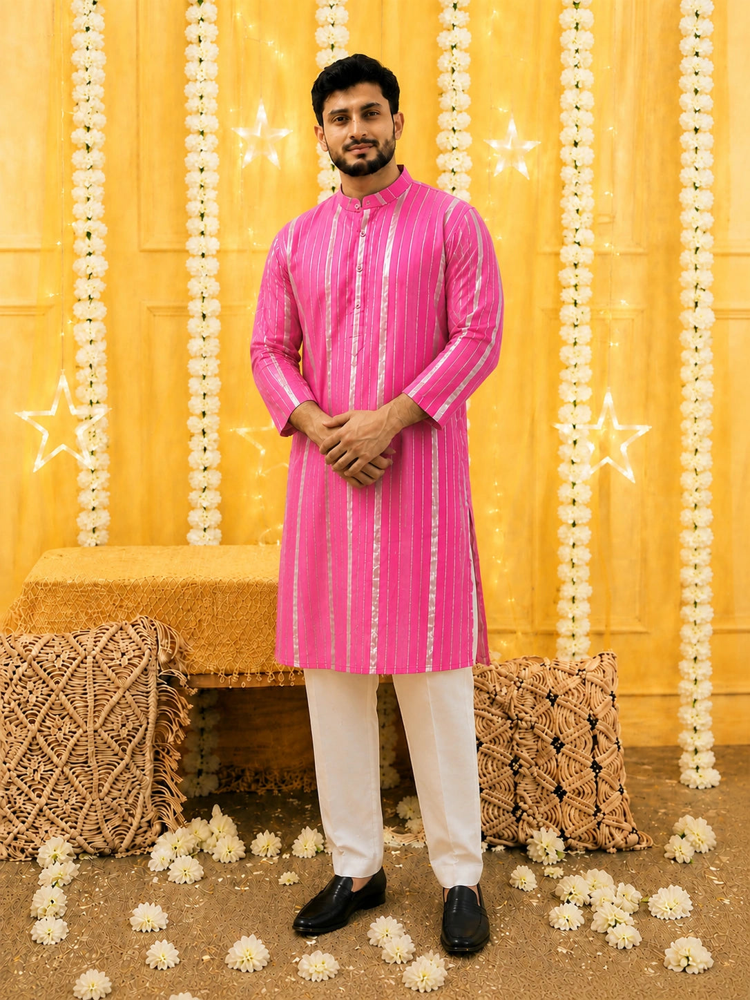 BownBee Pure Cotton Full Sleeves Kurta & Pajama For Men