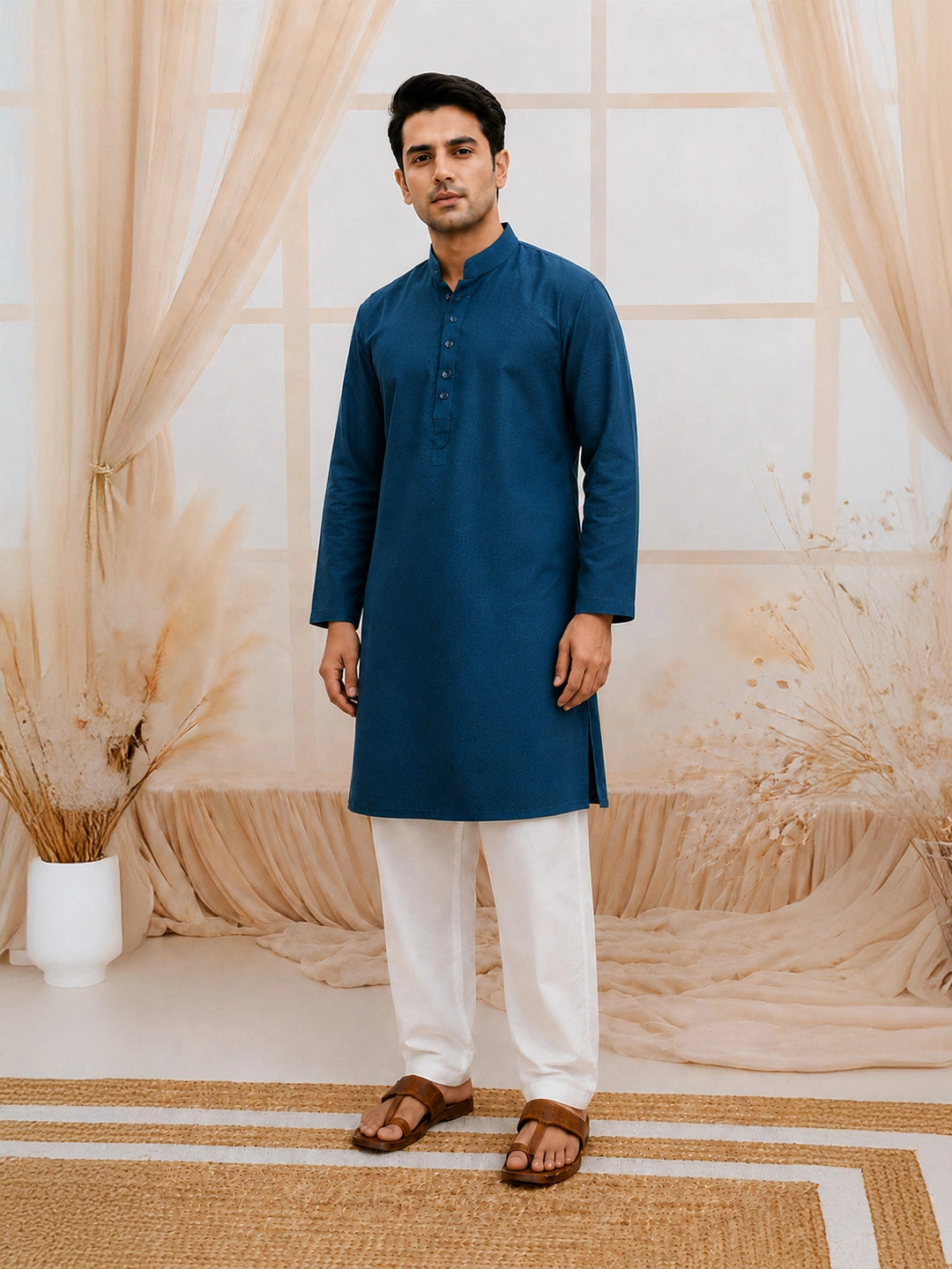 BownBee Pure Cotton Full Sleeves Kurta & Pajama For Men