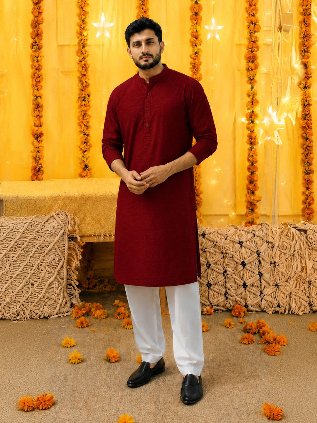 BownBee Pure Cotton Full Sleeves Kurta & Pajama For Men