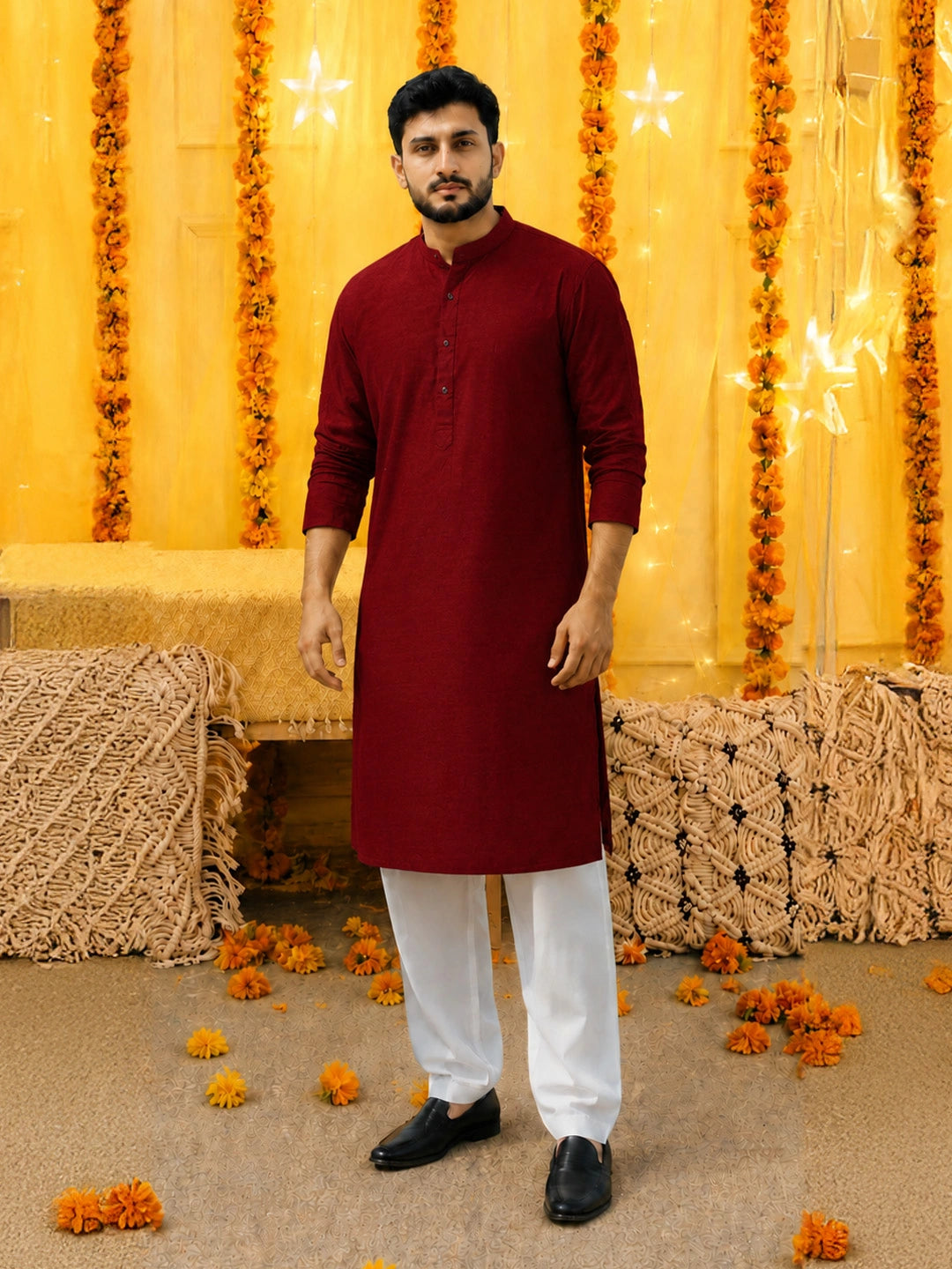 BownBee Pure Cotton Full Sleeves Kurta & Pajama For Men