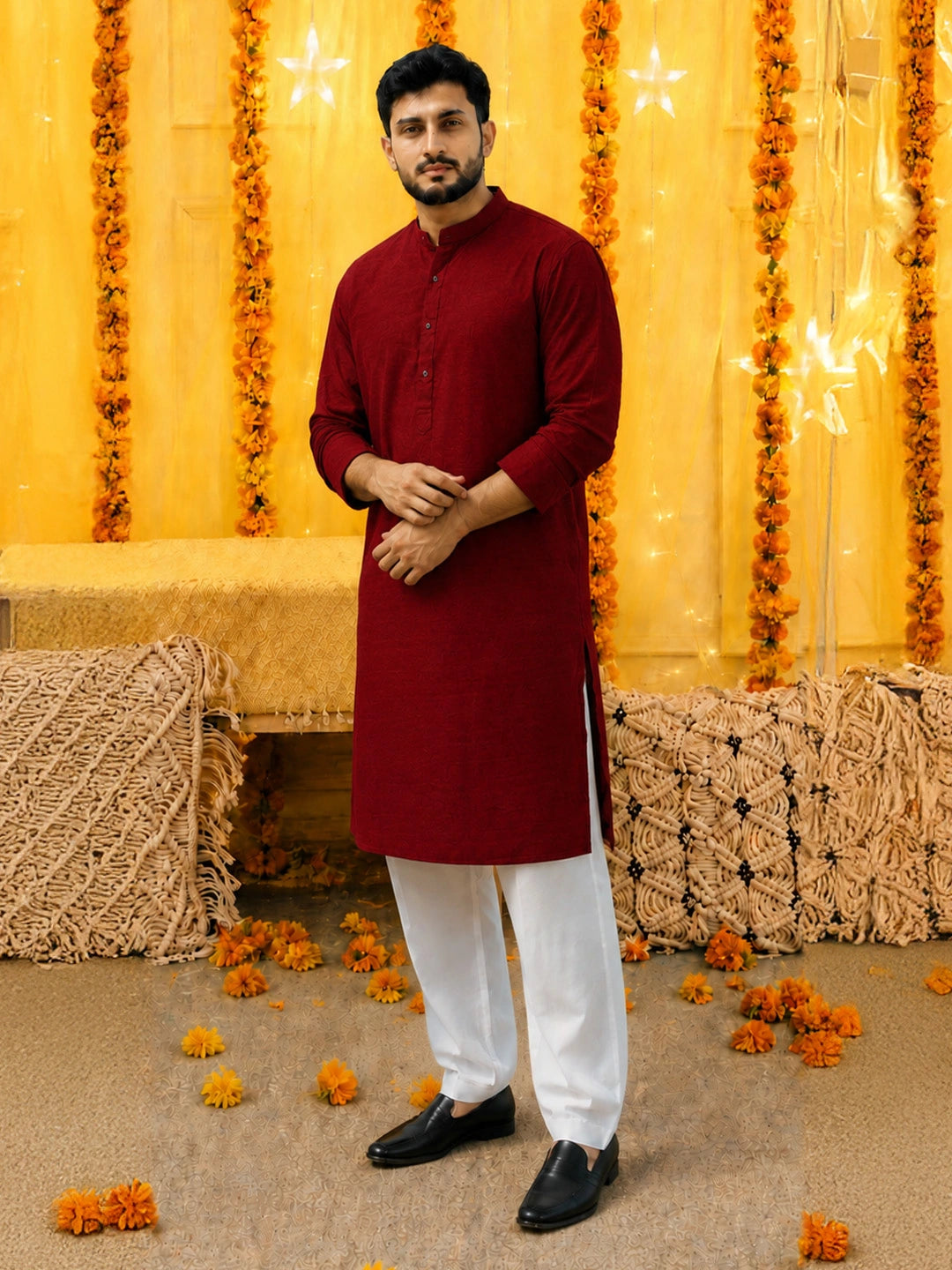 BownBee Pure Cotton Full Sleeves Kurta & Pajama For Men
