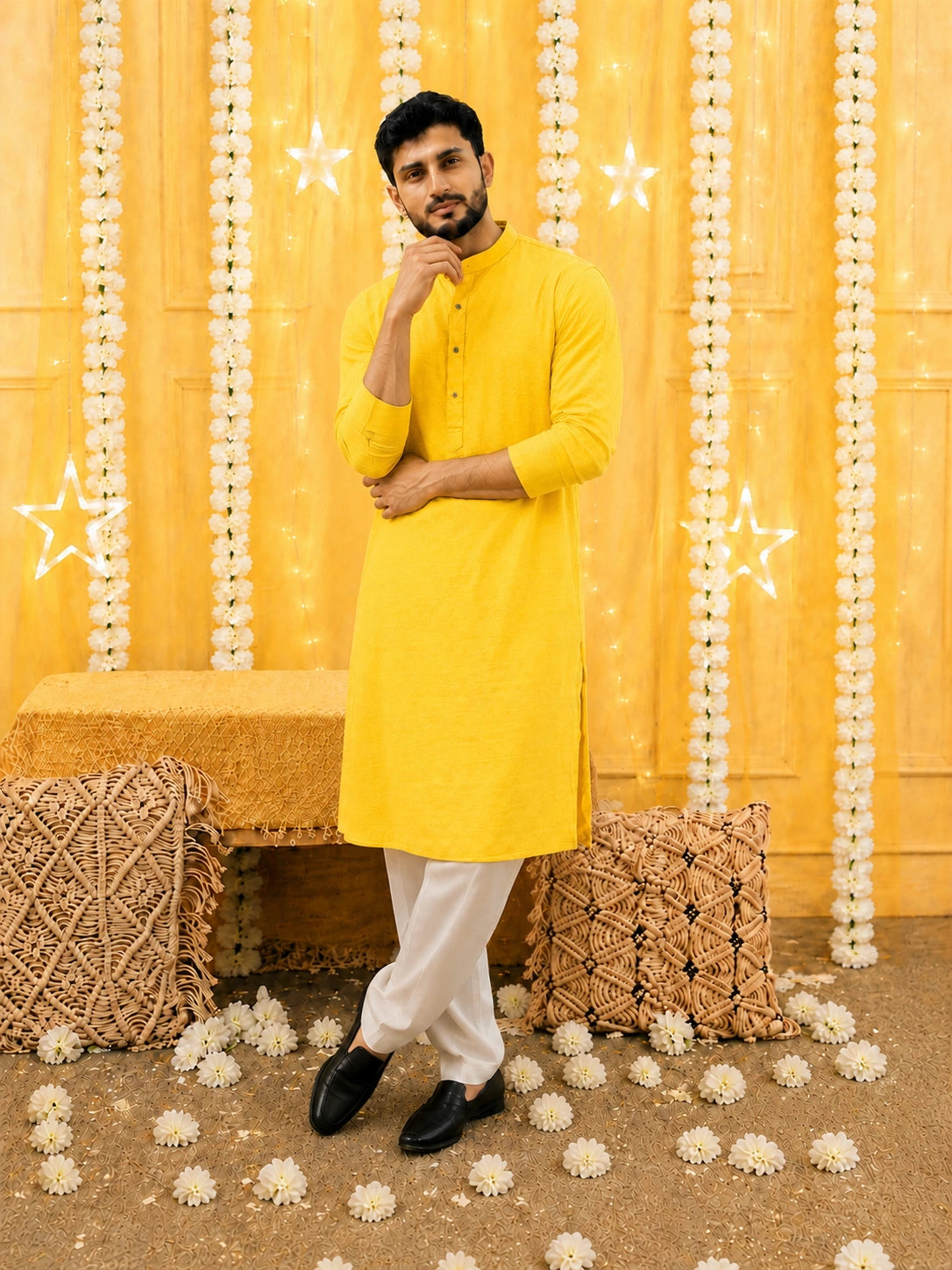 BownBee Pure Cotton Full Sleeves Kurta & Pajama For Men