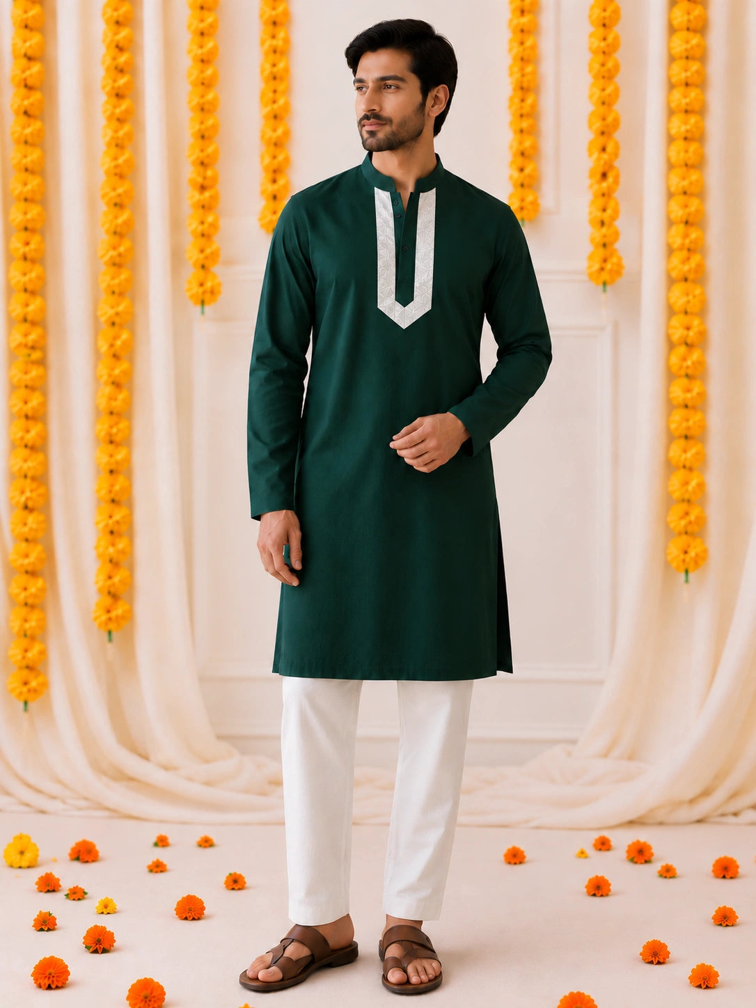 BownBee Pure Cotton Full Sleeves Kurta & Pajama For Men