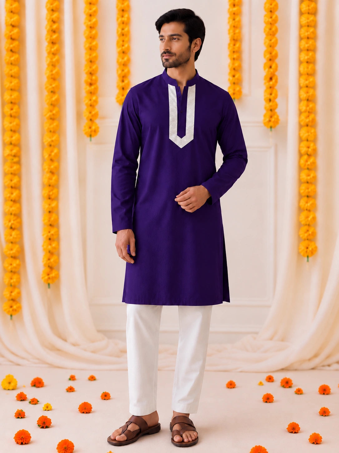 BownBee Pure Cotton Full Sleeves Kurta & Pajama For Men