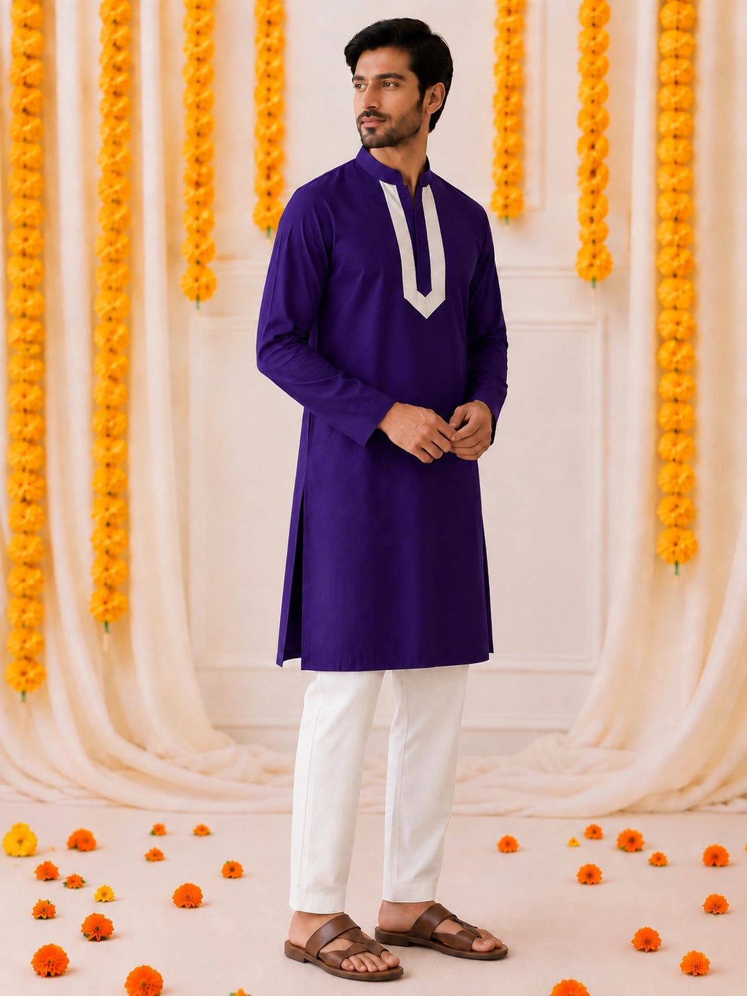 BownBee Pure Cotton Full Sleeves Kurta & Pajama For Men