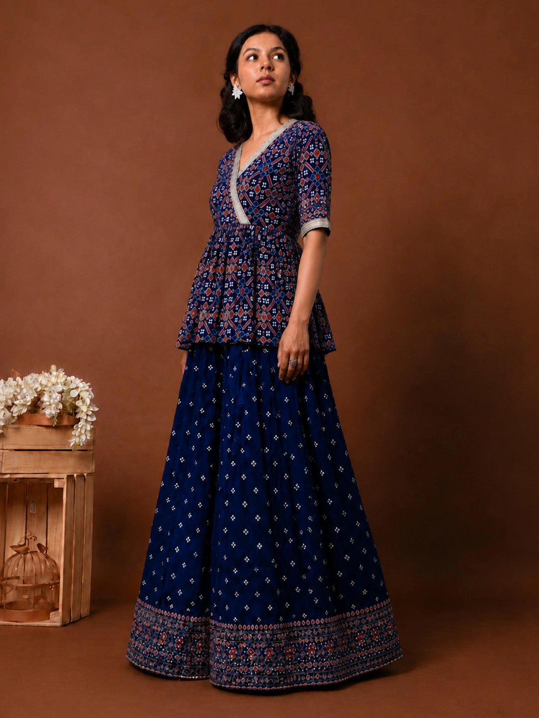 Mother Daughter Matching Angrakha Suit Set