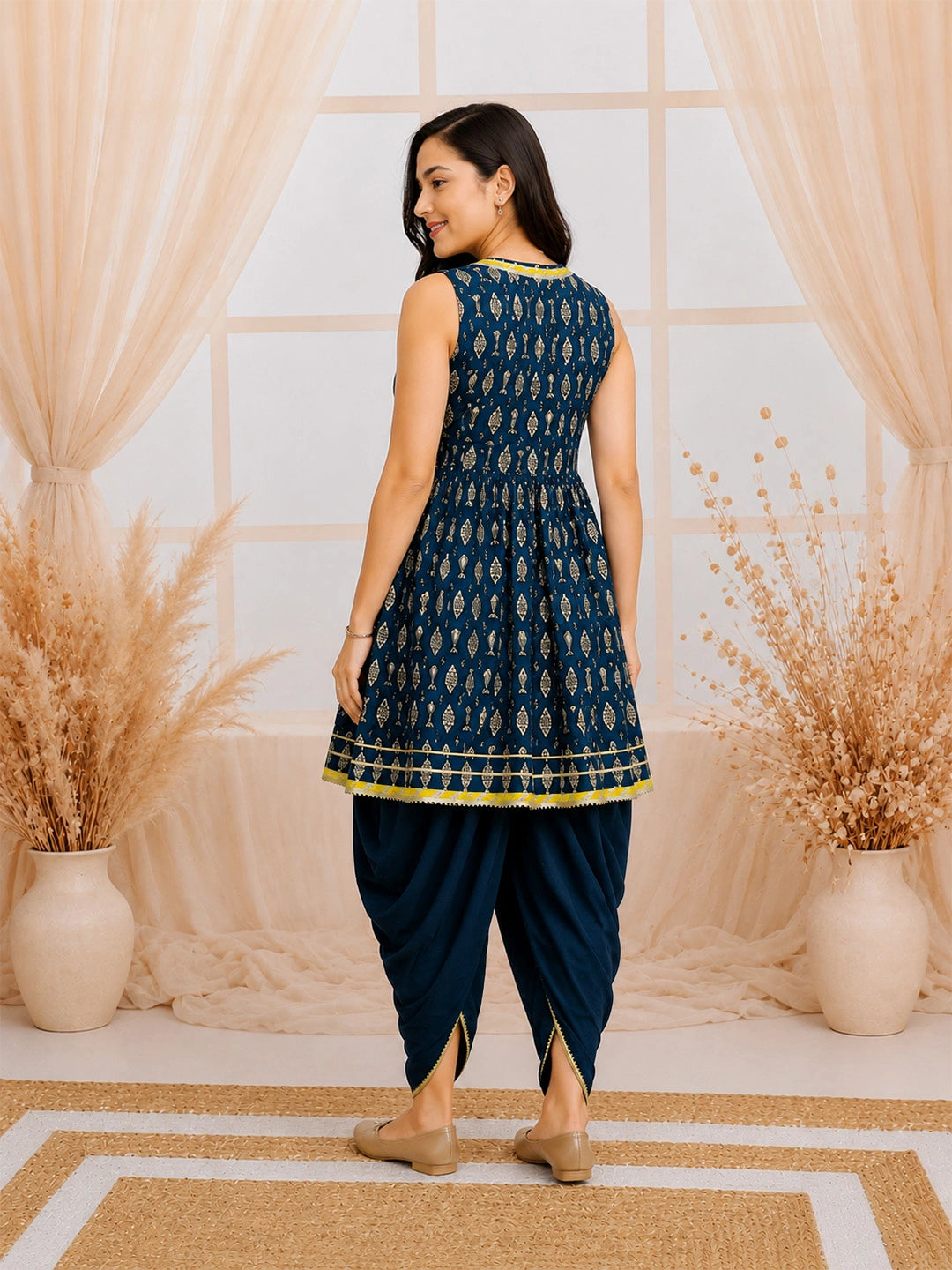 Mother Daughter Quirky Printed Ethnic Suit Combo