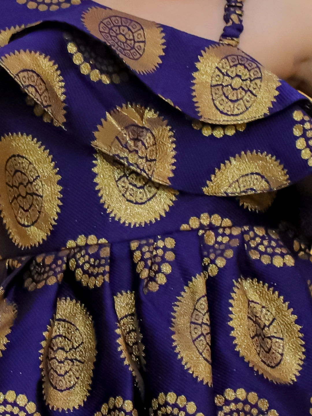 BownBee Party One Shoulder Ethnic Wear Frock - Green