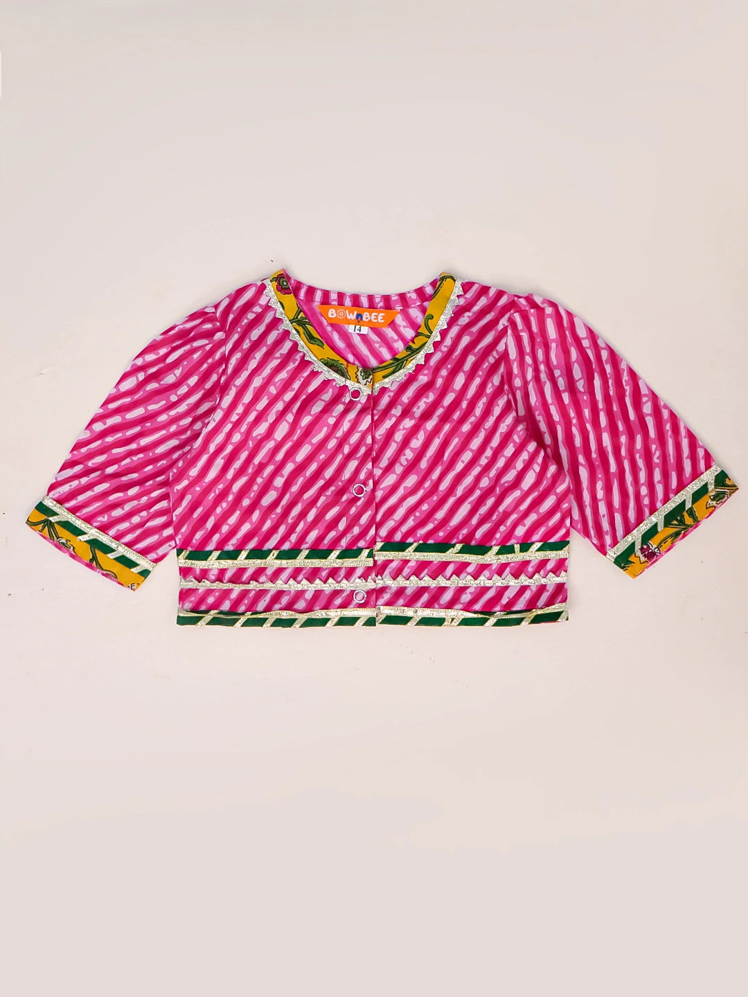 Bownbee Girls Cotton Lehenga Choli For Infants  - Floral - Pink