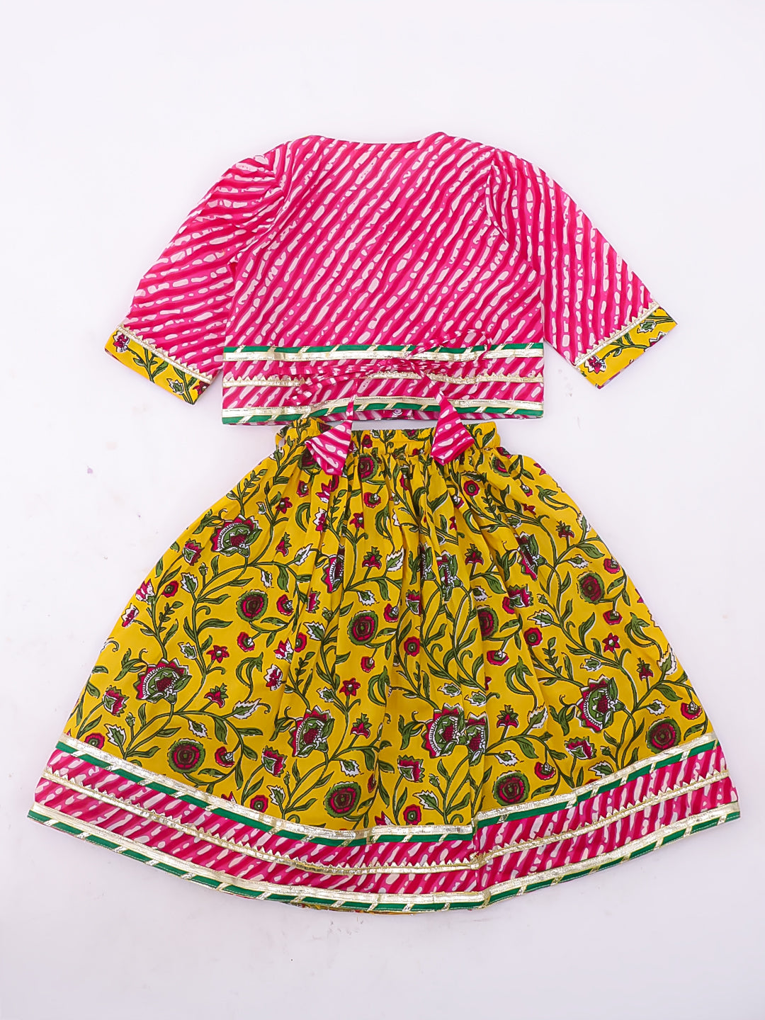 BownBee Pure Cotton Lehenga Choli Set For Infant Girl- Pink