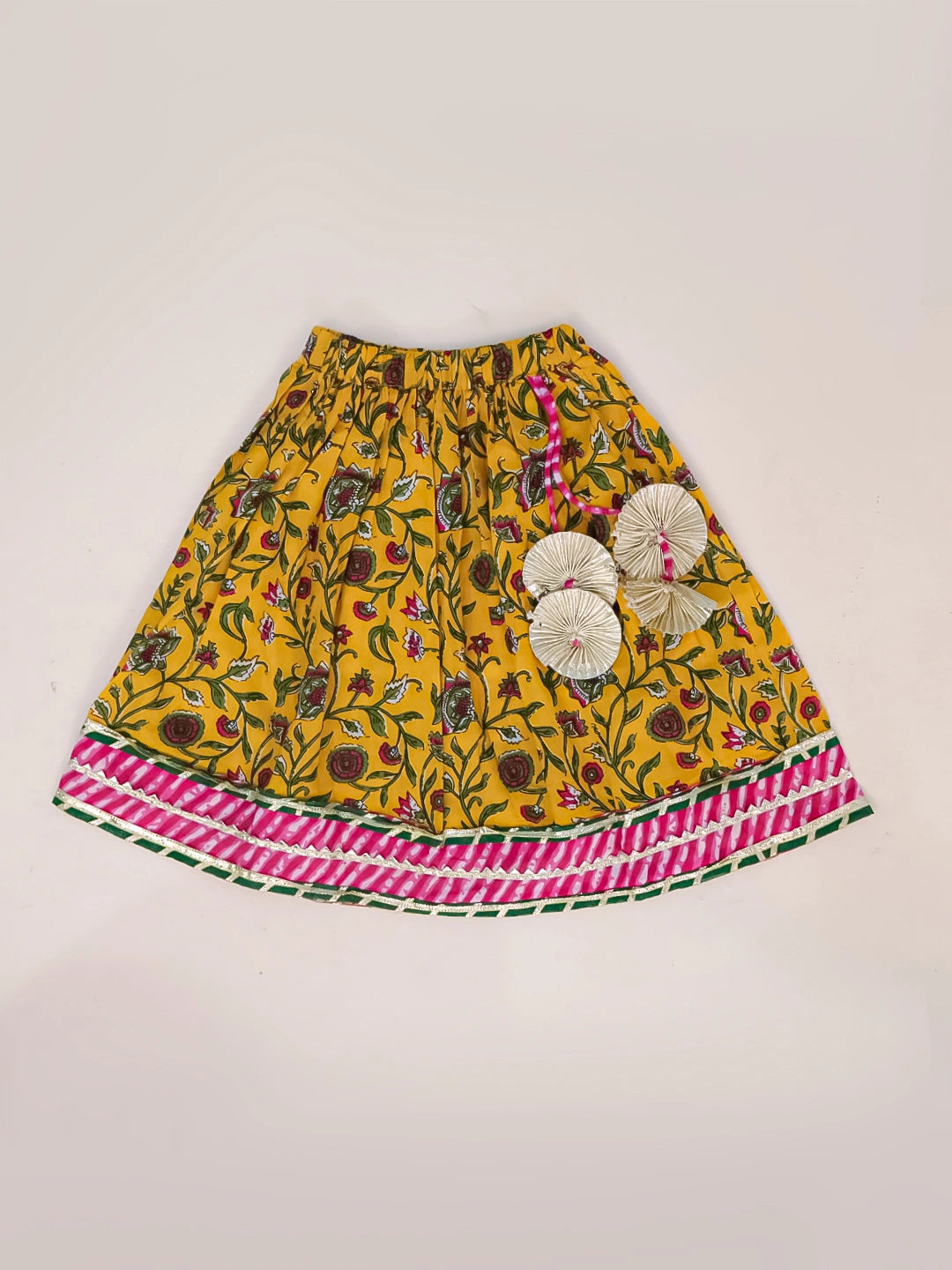 Bownbee Girls Cotton Lehenga Choli For Infants  - Floral - Pink