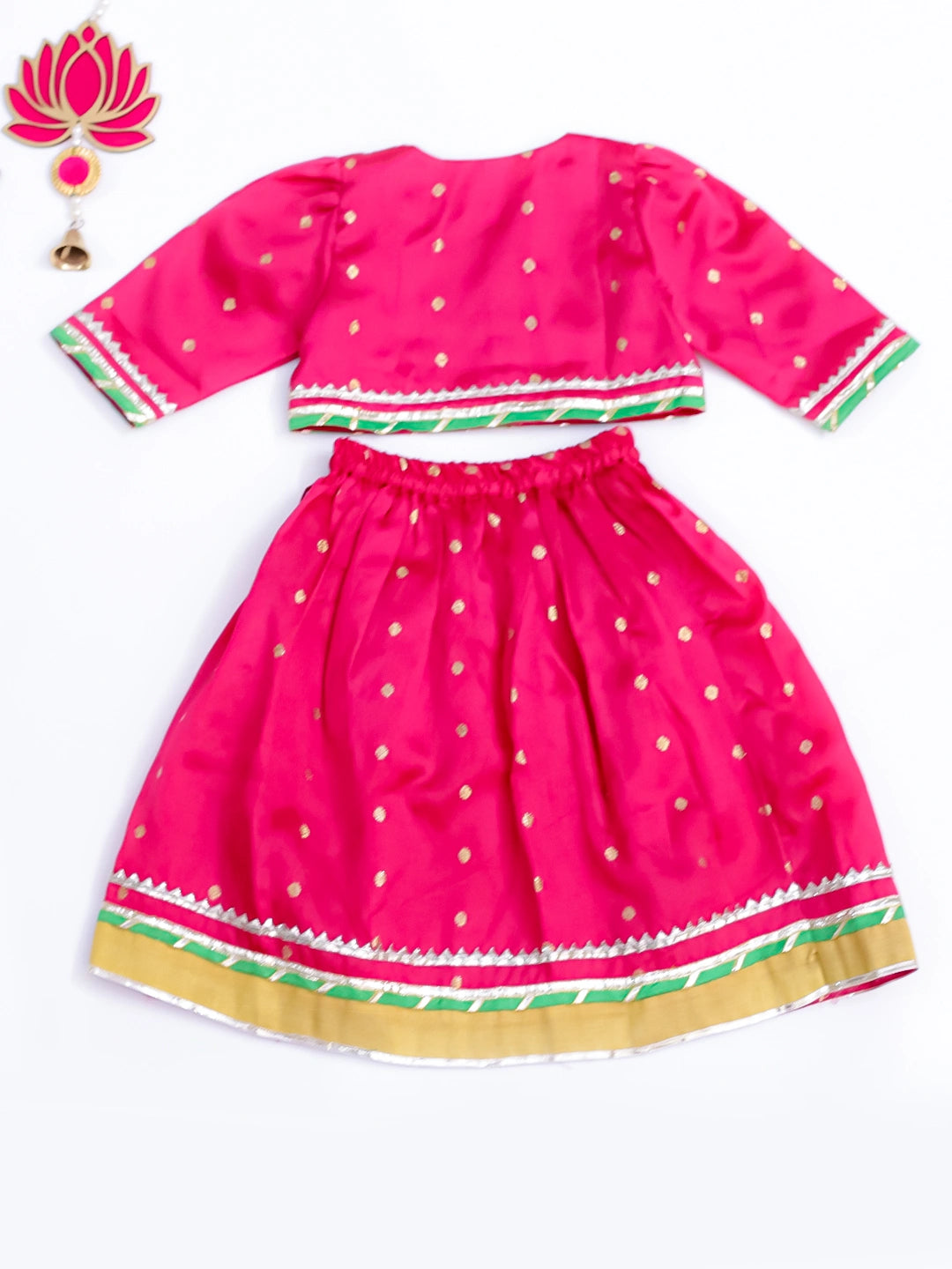 BownBee Infants Pink Explosion Lehanga Choli Set For Girls