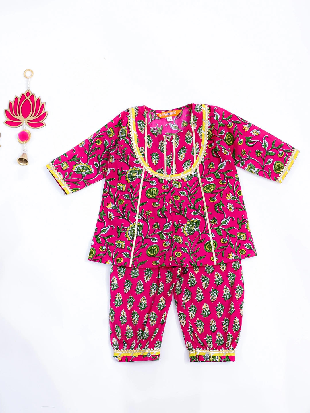 Bownbee Girls Cotton Ethnic Set For Infants